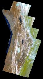 PIA00133: Earth - False Color Mosaic of the Andes