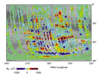 PIA02008: Magnetic Strips Preserve Record of Ancient Mars