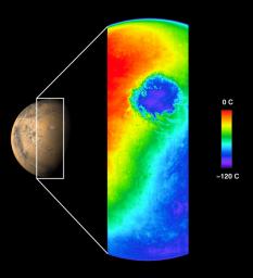 PIA03459: First THEMIS Image of Mars