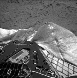 PIA05002: Airbag Deflates on Mars