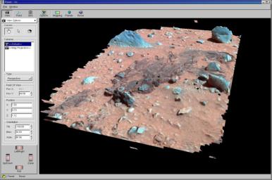 PIA05047: Landing Trail in 3-D