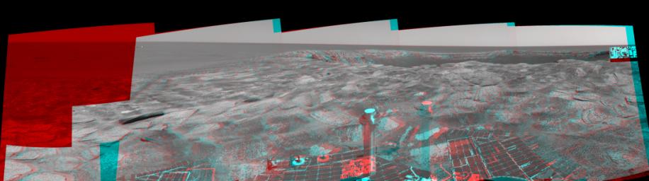 PIA05985: Near 'Endurance' on Sol 115 (3-D)