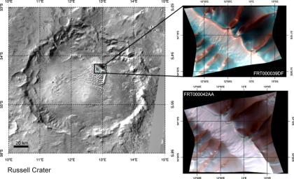 PIA09351: Defrosting of Russell Crater Dunes