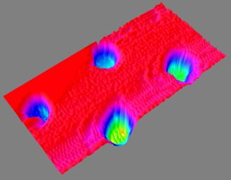 PIA11035: 3-D Color Digital Elevation Map of AFM Sample