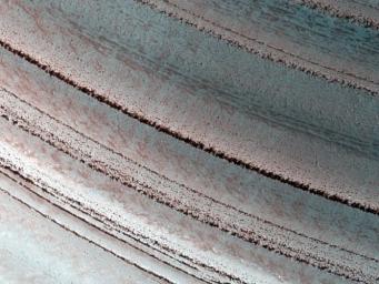 PIA12997: Icy Layers and Climate Fluctuations near the Martian North Pole