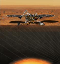 PIA17358: Artist's Concept of InSight Lander on Mars