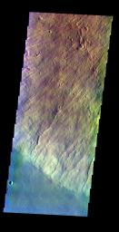 PIA18998: Hecates Tholus - False Color