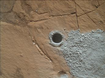 PIA19804: Hole at 'Buckskin' Drilled Days Before Landing Anniversary