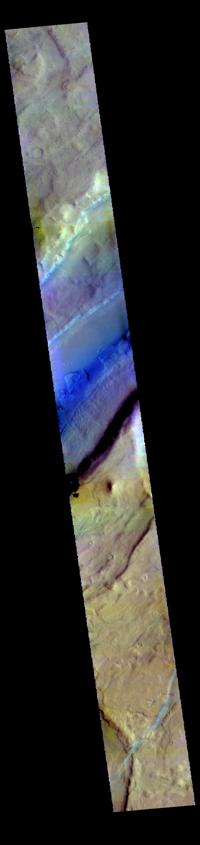 PIA22794: Tempe Fossae - False Color