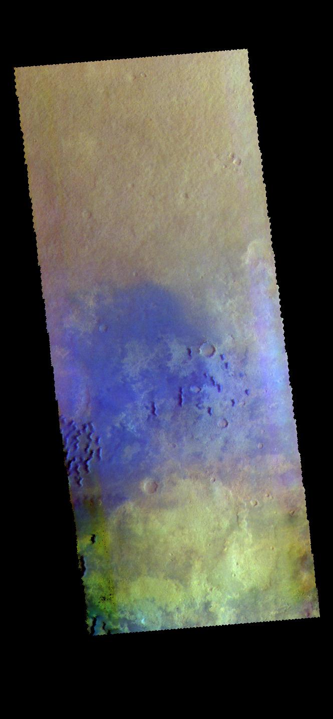 PIA24051: Kaiser Crater - False Color