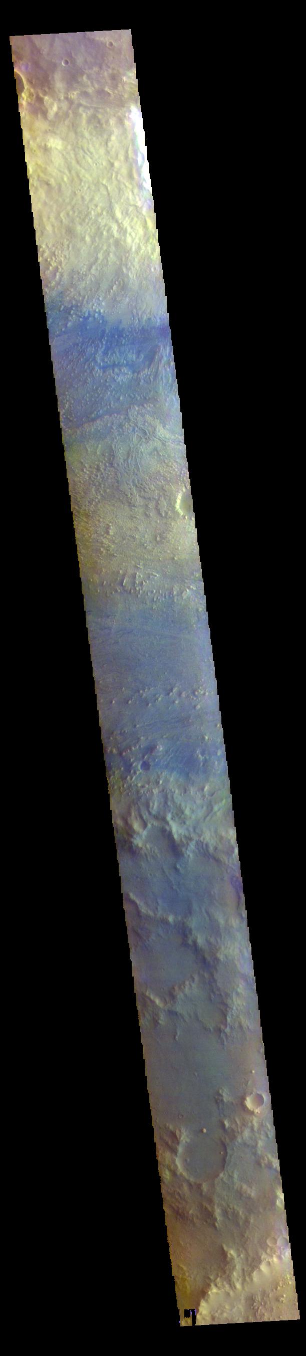 PIA25059: Crommelin Crater - False Color