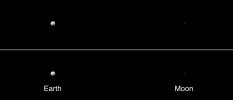 PIA00559: The Earth and Moon As Seen by 2001 Mars Odyssey's Thermal Emission Imaging System