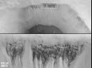 PIA01036: Evidence for Recent Liquid Water on Mars: Seepage Sites in "Aerobraking Crater" Revisited