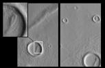 PIA01681: Eroded Layered Material in Southwest Utopia Planitia