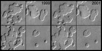 PIA03179: MOC Observes Changes in the South Polar Cap: Evidence for Recent Climate Change on Mars