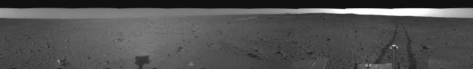 PIA05817: Spirit's View on Sol 110 (right eye)