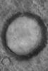 PIA07836: Dark-Rimmed Crater